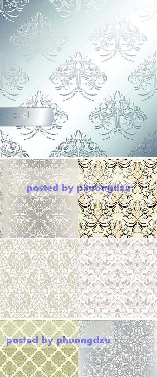 Stock: Seamless wallpaper, damask pattern, floral background 1