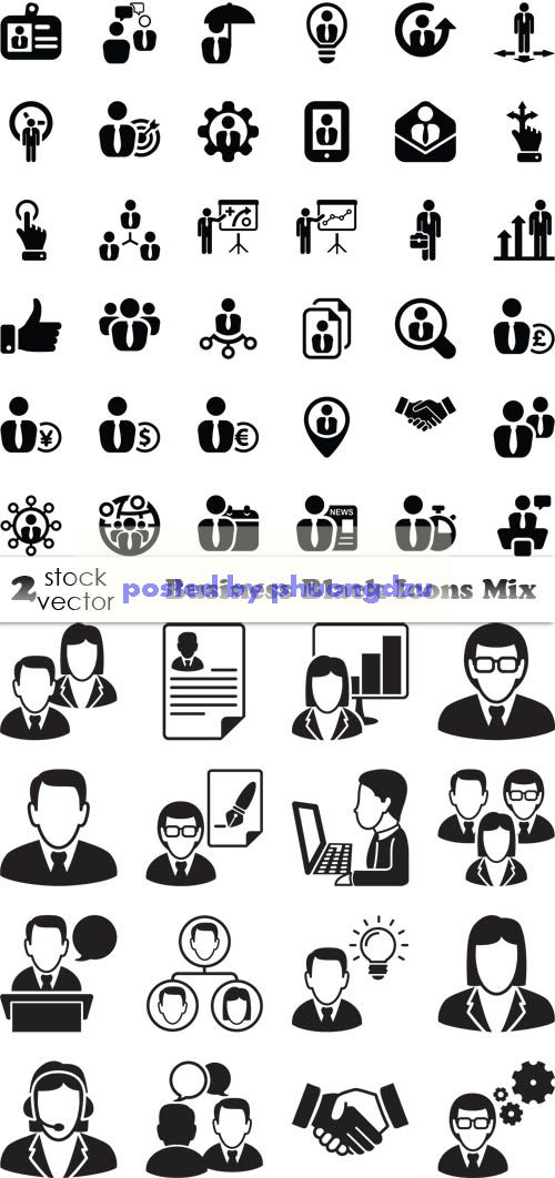 Vectors - Business Black Icons Mix 3