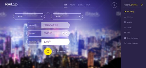 Website Header with Rollout Menu
