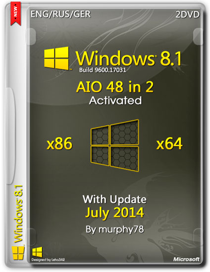 Windows 8.1 AIO 48in2 x86/x64 With Update July 2014 (ENG/RUS/GER)