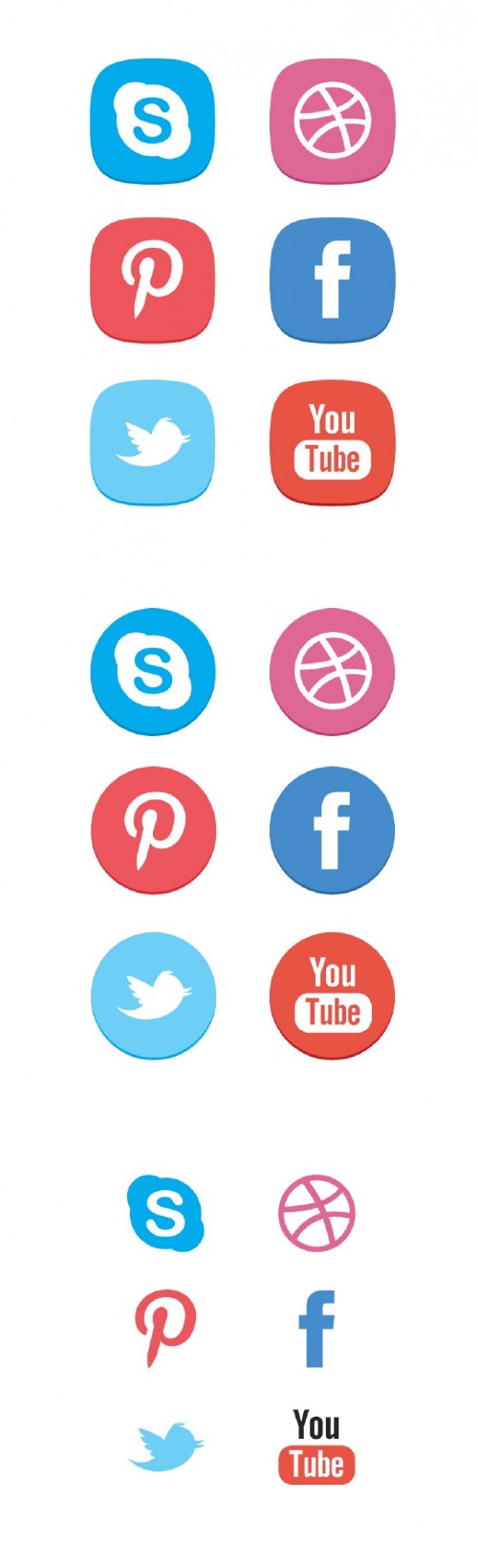 Six-Pack Social Media Icons