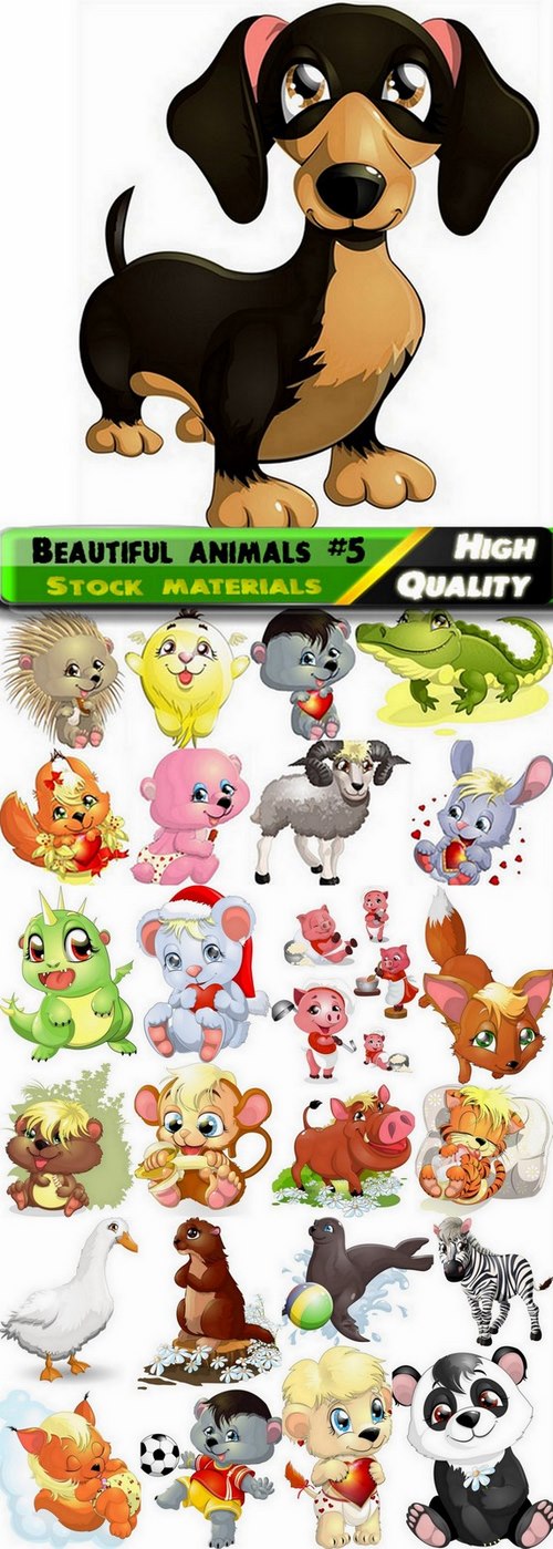 Beautiful animals in vector set from stock #5 - 25 Eps