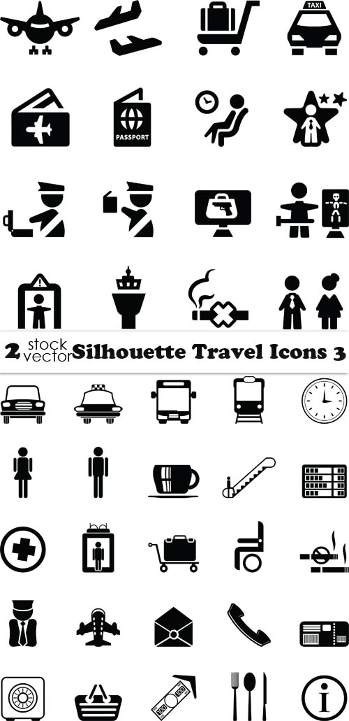 Vectors - Silhouette Travel Icons 3