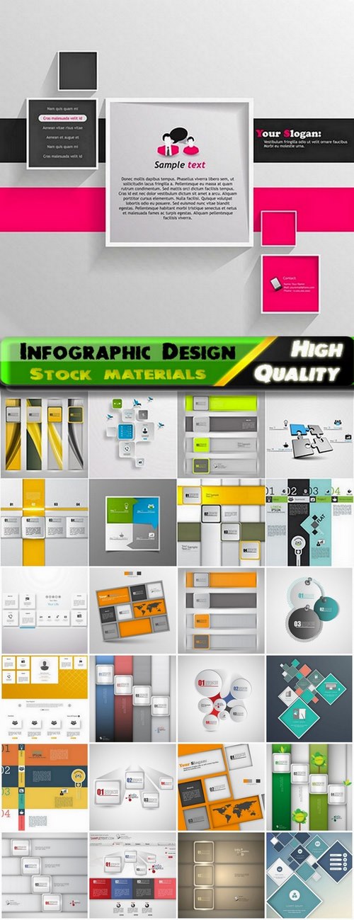 Infographic Design Elements in vector set from stock #69 - 25 Eps
