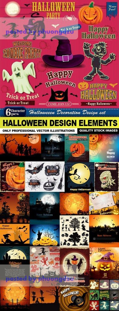 Halloween Design Elements set 4