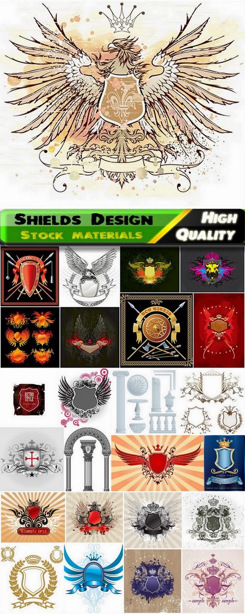 Shields Design in vector from stock - 25 Eps