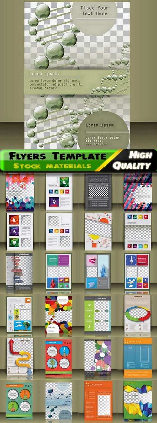 Flyers Template design Collection in vector from stock #27 - 25 Eps