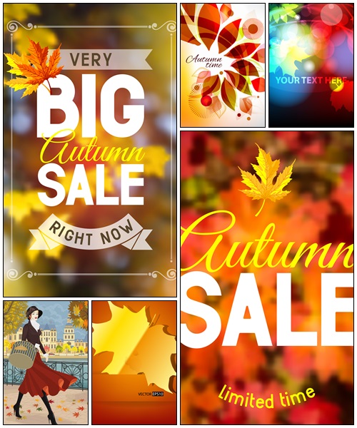 Autumn sale backgrounds - vector stock