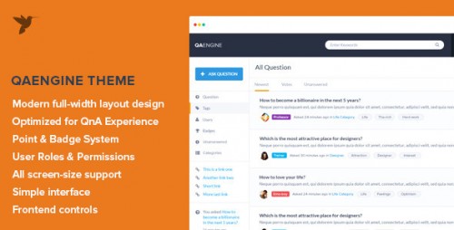 Download Nulled QAEngine v1.1.4 - Question and Answer WordPress Theme