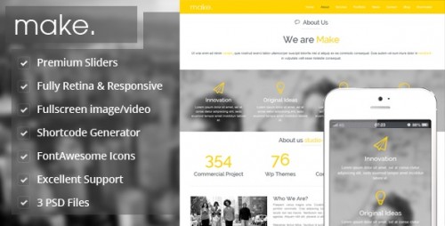 Download Nulled Make v1.5 - Responsive Parallax Onepage WordPress Theme