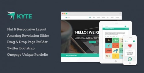 Download Nulled Kyte v1.1.9 - Flat Onepage Responsive WordPress Theme