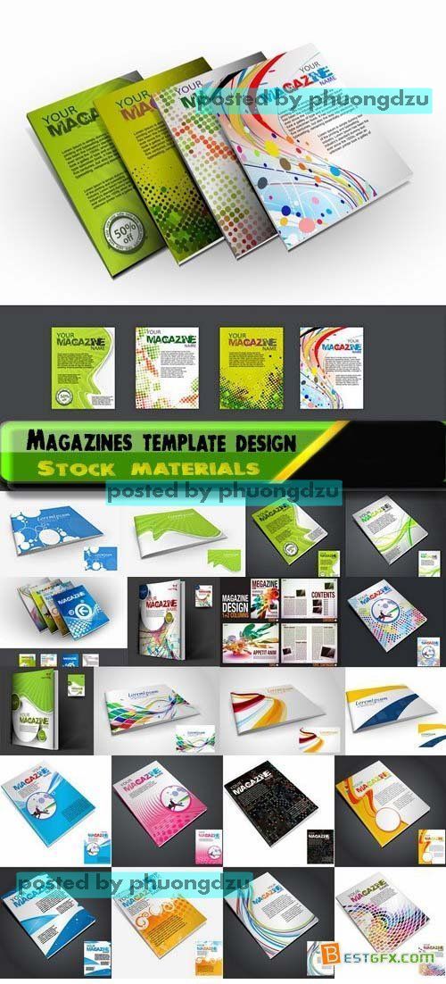 Magazines Template Design in Vector set 01