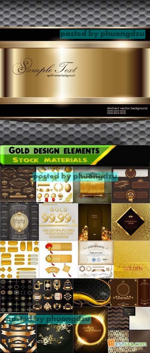 Different Gold Design Elements 02