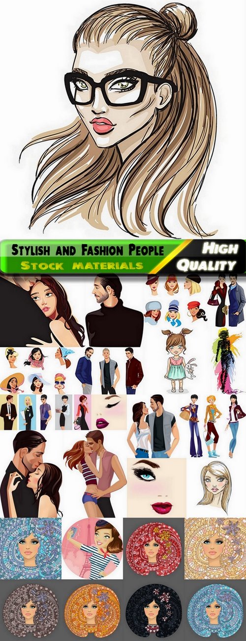 Stylish and Fashion People in vector from stock - 25 Eps