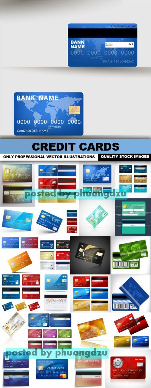 Credit Cards  Vector set 10
