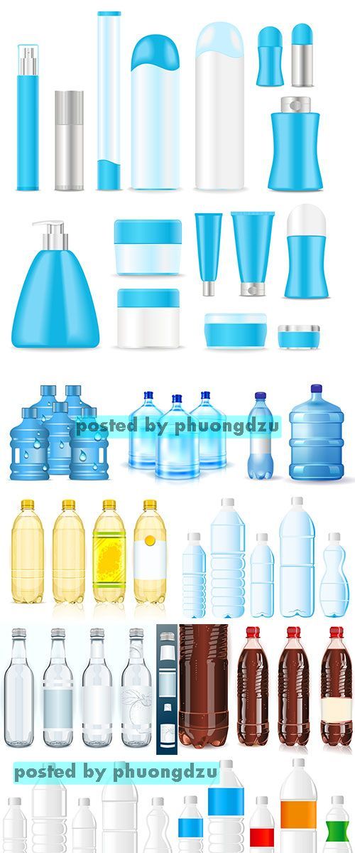 Stock: Plastic Bottles vector 2