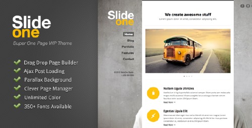 ThemeForest - Slide One v1.07 - One Page Parallax, Ajax WP Theme