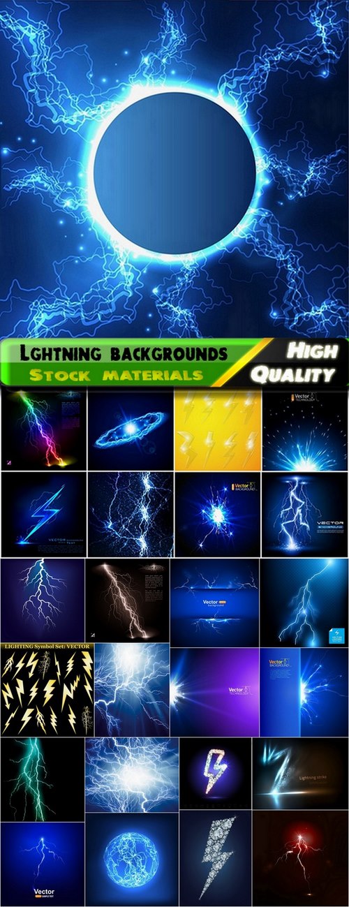 Abstract splash and lightning backgrounds in vector from stock - 25 Eps