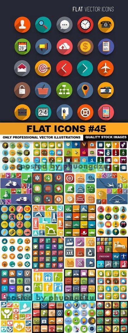 Flat Icons Vector set 45