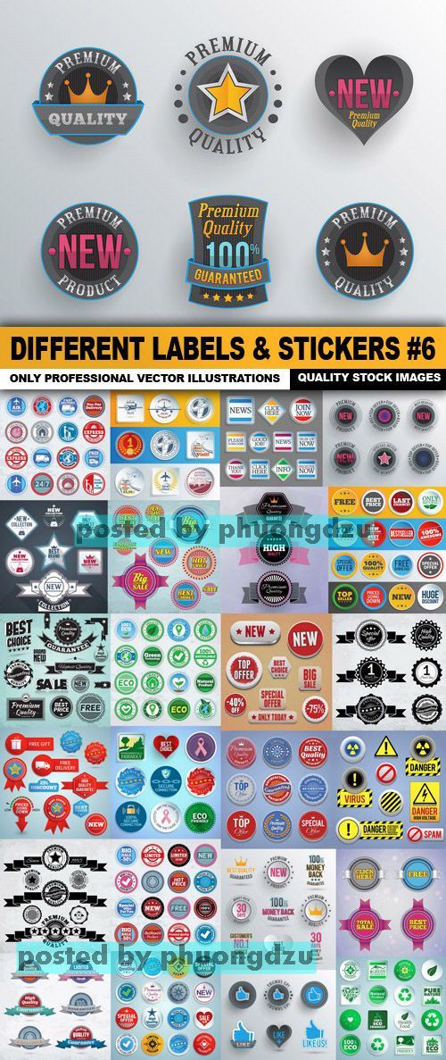 Different Labels & Stickers Vector set 06