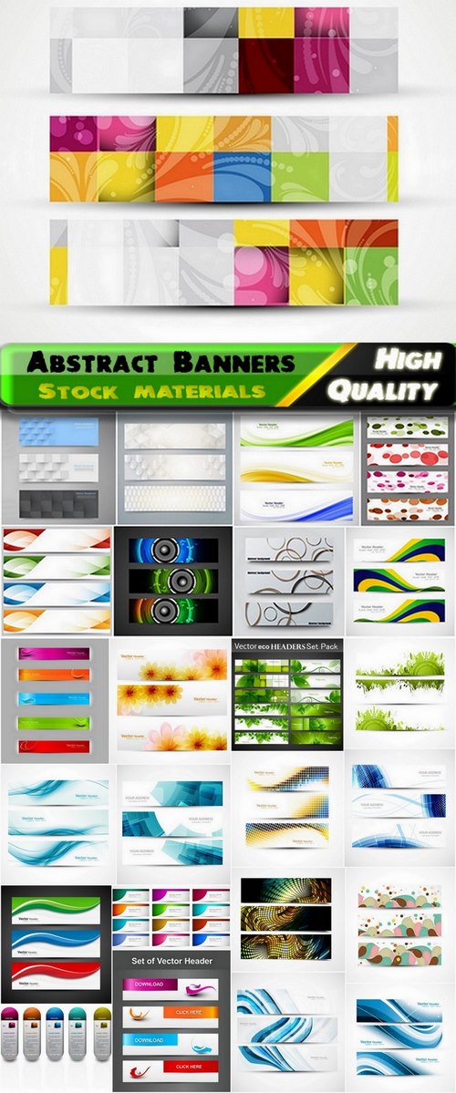 Abstract Banners in vector set from stock #11 - 25 Eps