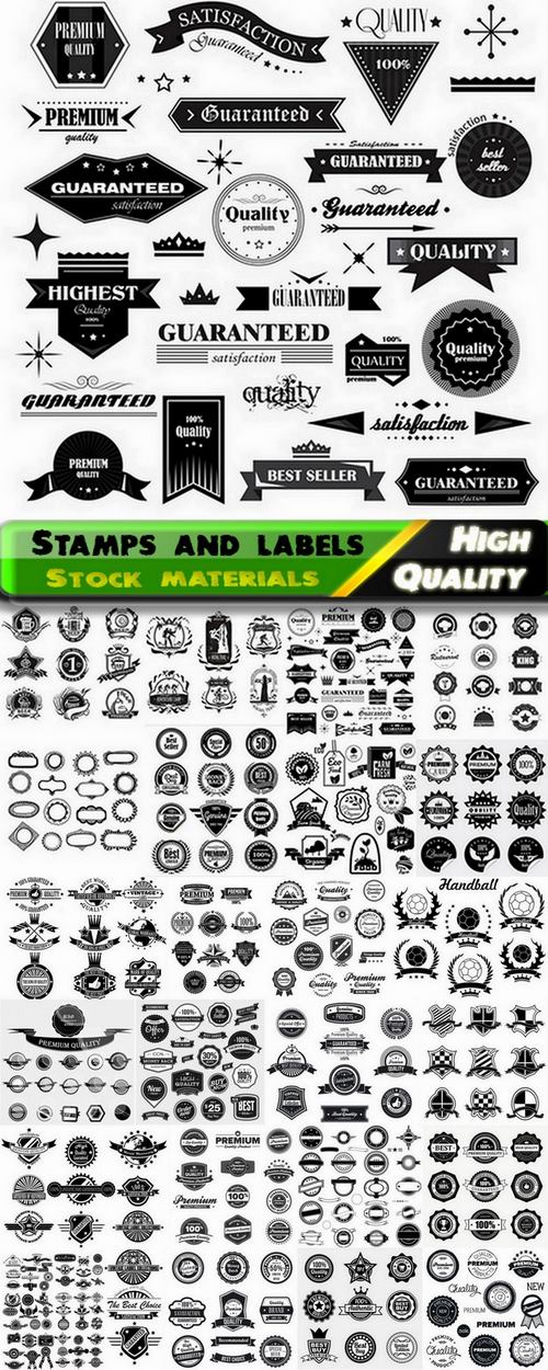Grunge stamps and labels in vector from stock #3 - 25 Eps