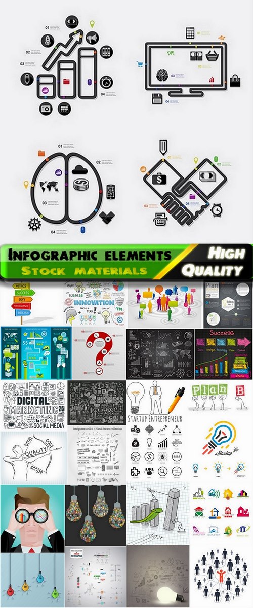 Infographic elements business concept in vector from stock #2 - 25 Eps