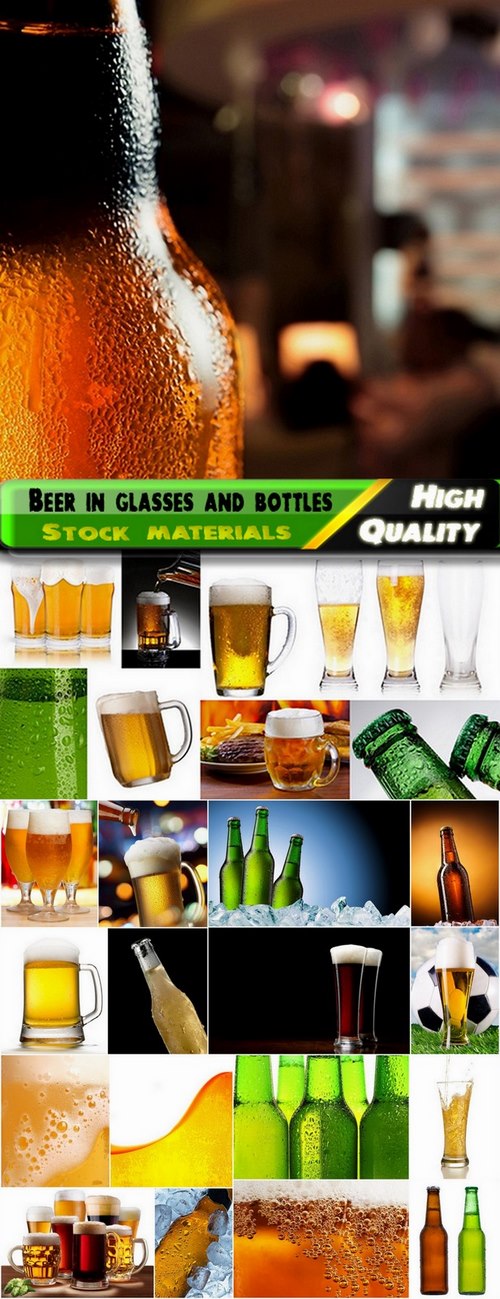 Beer in glasses and bottles Stock images - 25 HQ Jpg