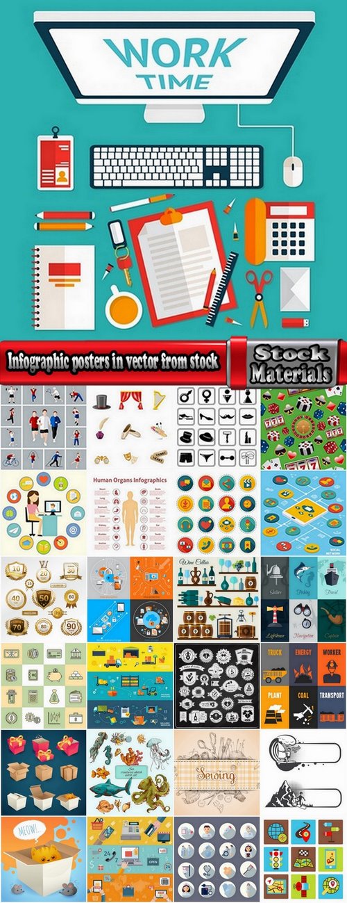 Infographic posters in vector from stock 25 Eps