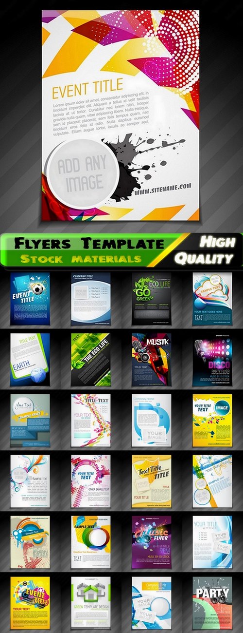 Flyers Template design Collection in vector from stock #34 - 25 Eps