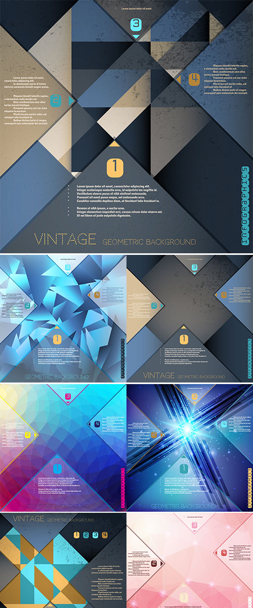 Stock: Abstract polygonal vector background with elements of infographics