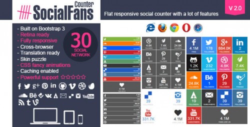 Download SocialFans - WP Responsive Social Counter Plugin