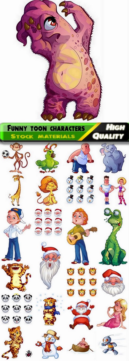 Funny and cute toon characters in vector from stock - 25 Eps