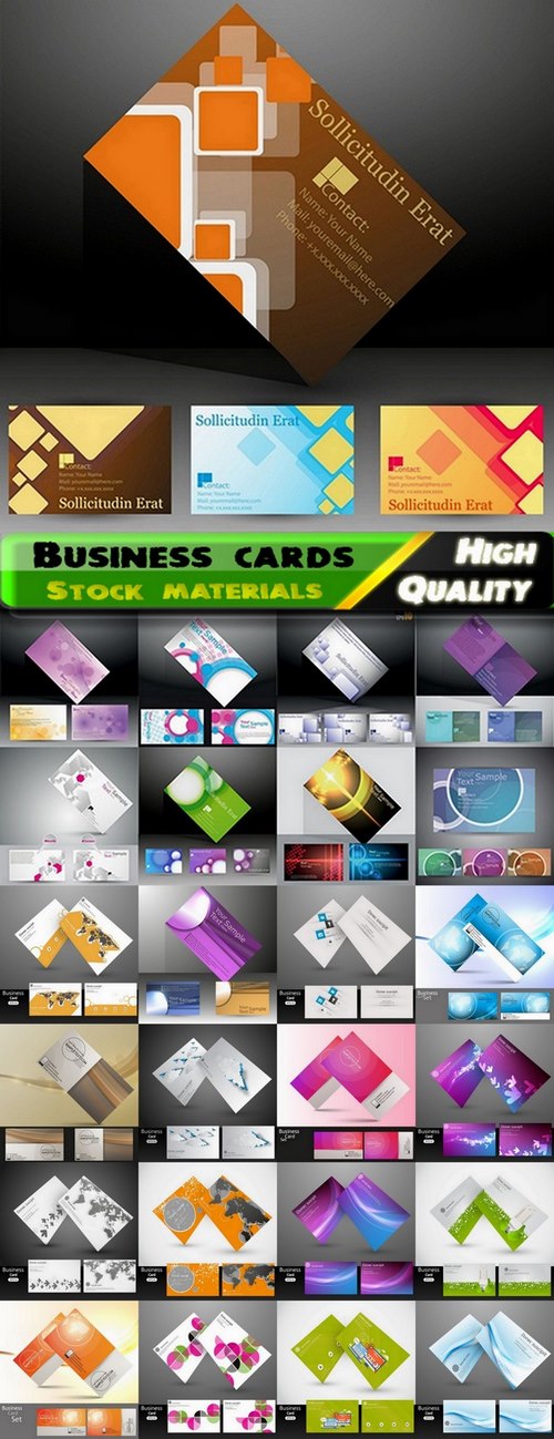 Business cards Template design in vector from stock #15 - 25 Eps