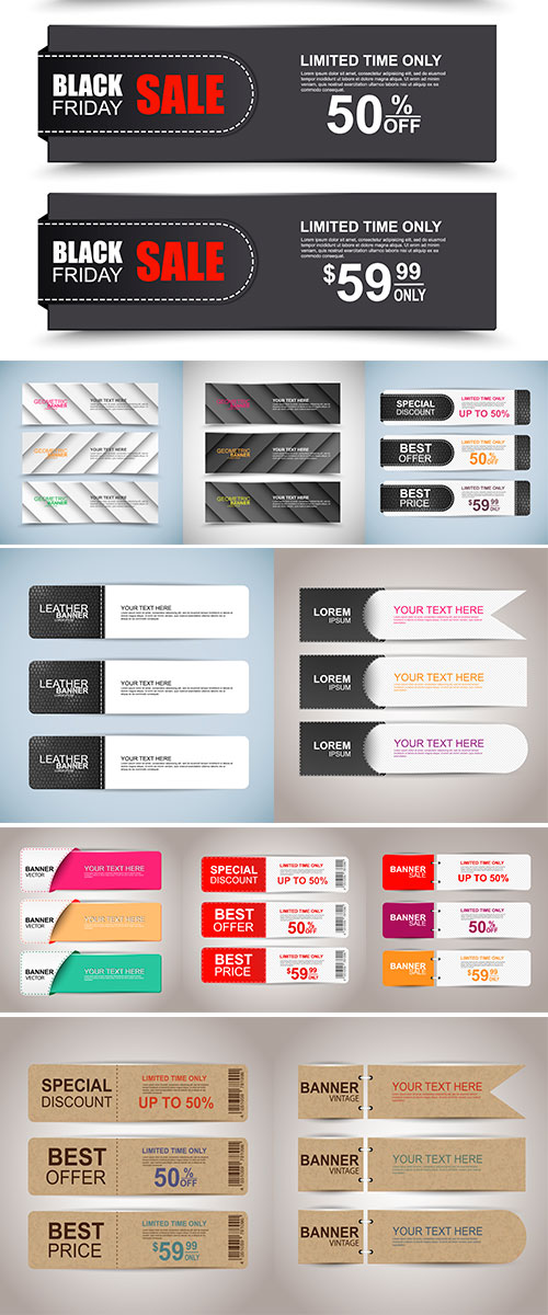 Stock Collection sale banners vector