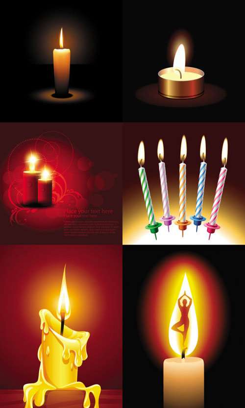 Beautifully romantic candlelight vector 