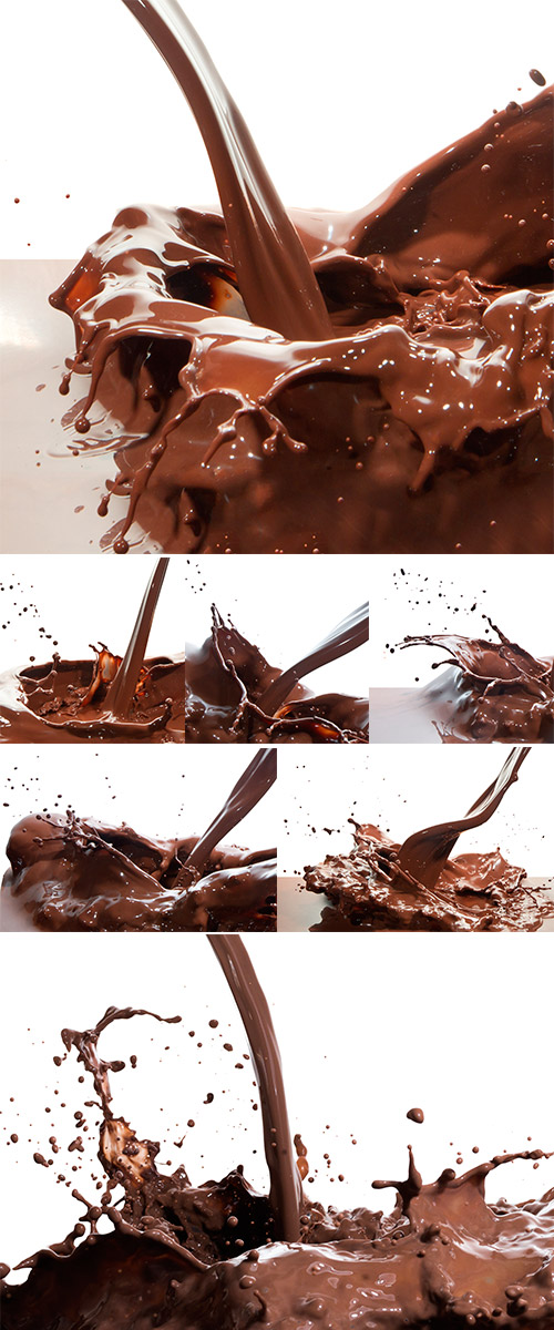 Stock Photo Splash of chocolate isolated on white background