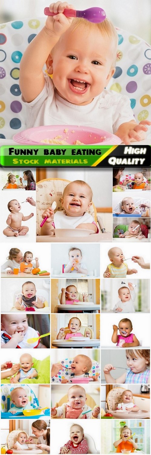 Funny baby eating food Stock images - 25 HQ Jpg