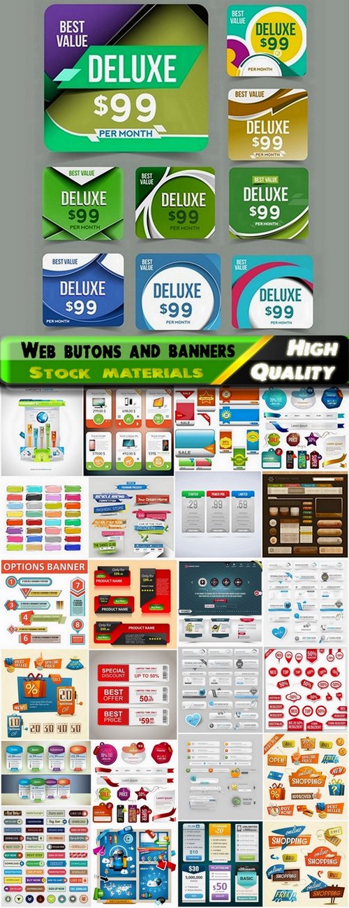 Web butons and banners in vector from stock - 25 Eps