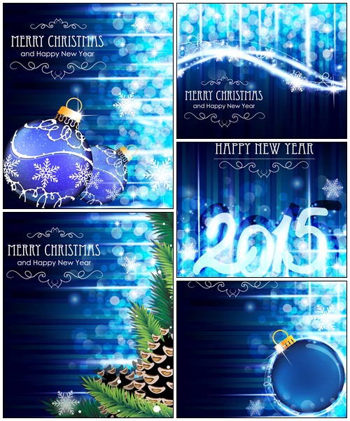 Blue background with Christmas ball - vector stock