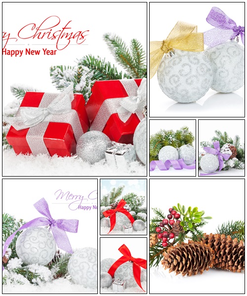 Christmas baubles and gift boxes - vector stock
