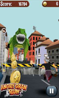 Captures d'écran du jeu Angry Gran Run pour Android, une tablette.