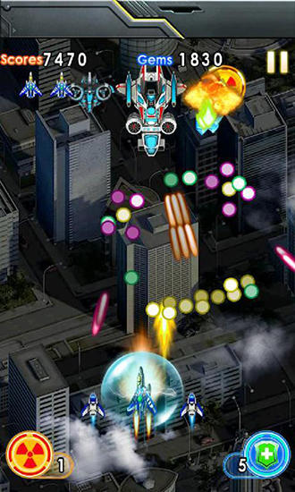 Screenshots of the game Star fighters: Storm raid on Android phone, tablet.