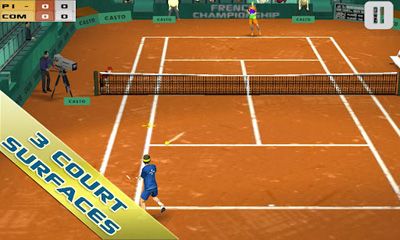 Captures d'écran du jeu Cross court de Tennis, d'un téléphone Android, une tablette.