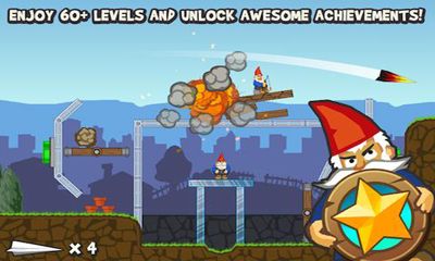 Screenshots of the game Paper Glider vs. Gnomes on Android phone, tablet.