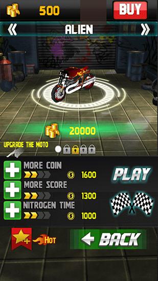 Screenshots of the game Moto violence: Hot chase on Android phone, tablet.