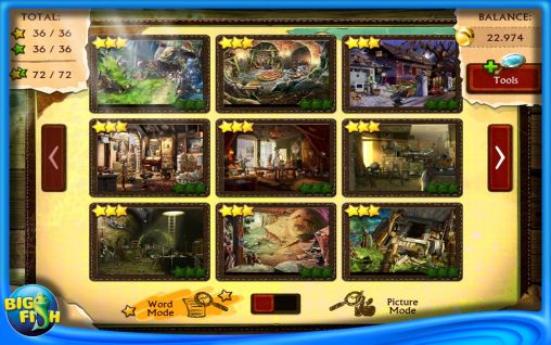 Screenshots of the game 100% Hidden objects for Android phone, tablet.
