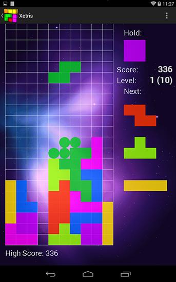 Screenshots of the game Xetris on Android phone, tablet.