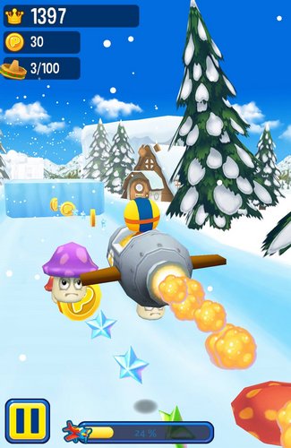 Screenshots of the game Pororo: Penguin run on Android phone, tablet.