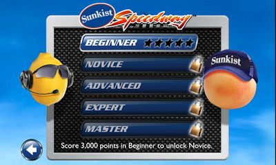 Screenshots of the game Sunkist Speedway on Android phone, tablet.